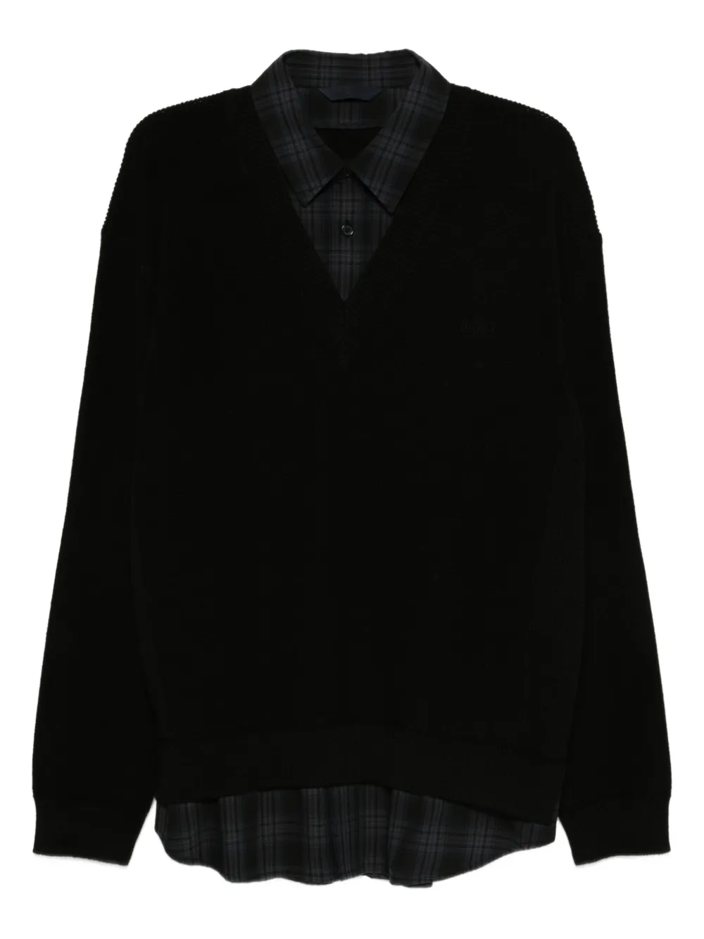 Juun.J layered sweater Zwart