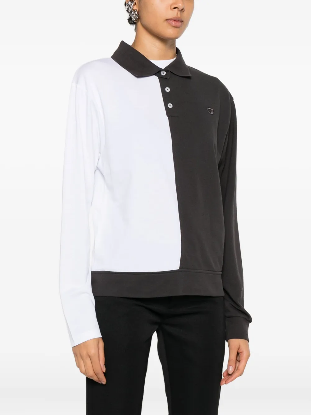 Coperni Trompe L'oeil Demi Polo Shirt In Multi