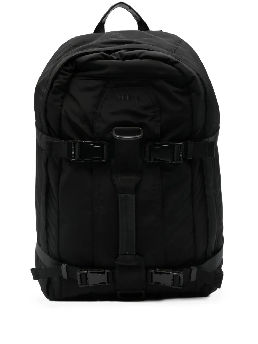 Juun.J buckle-fastening strap backpack - ブラック Juun.J buckle-fastening strap backpack - ブラック
