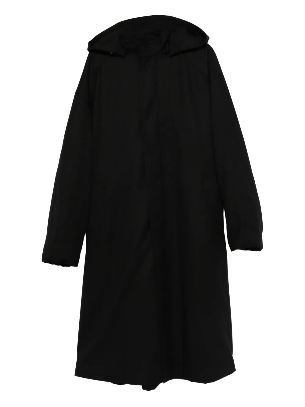 Juun.J hooded wool coat Zwart