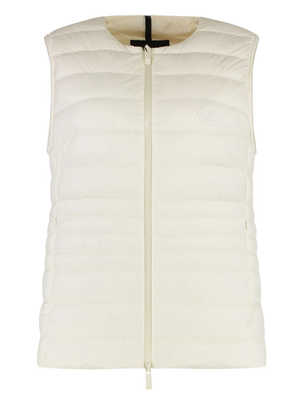 Moncler logo-patch padded gilet Wit
