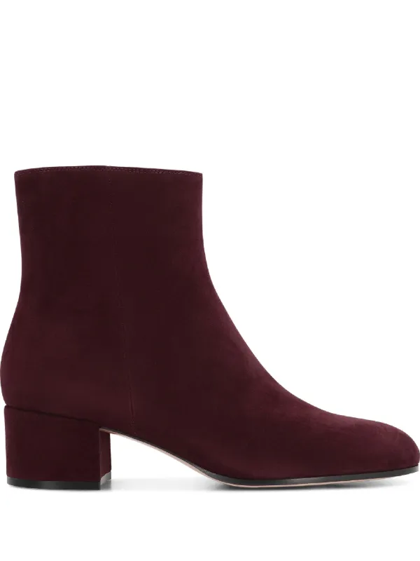 Gianvito Rossi 70mm Joelle Suede Block-heel Ankle Boots in Red