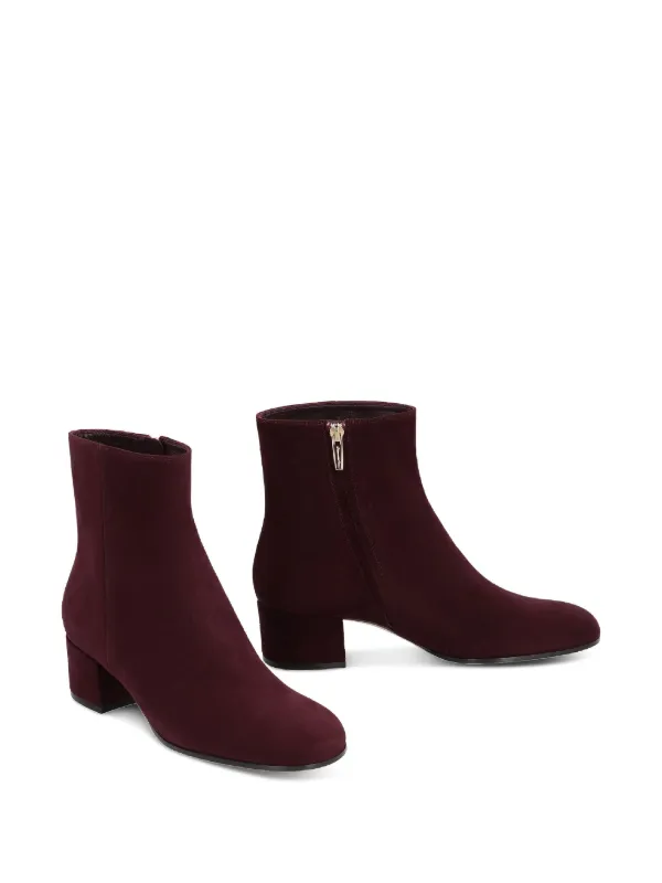 Gianvito Rossi 70mm Joelle Suede block-heel Ankle Boots Red FARFETCH IN