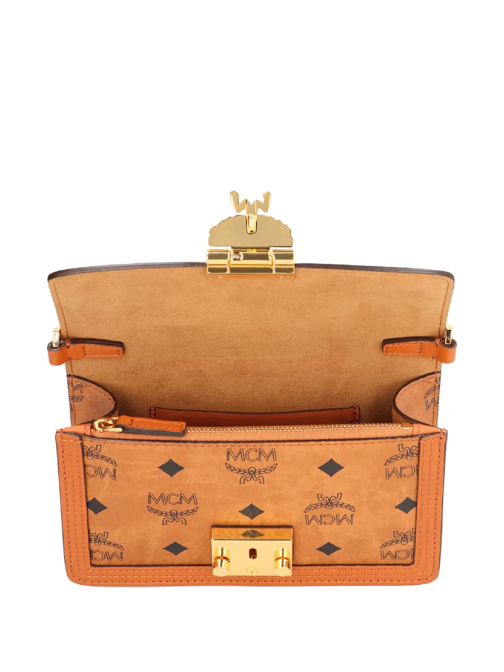 MCM Tracy monogram clutch Bruin