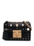 Gucci Pre-Owned 2016-2025 Small Pearl Studded Leather Padlock crossbody bag - Black