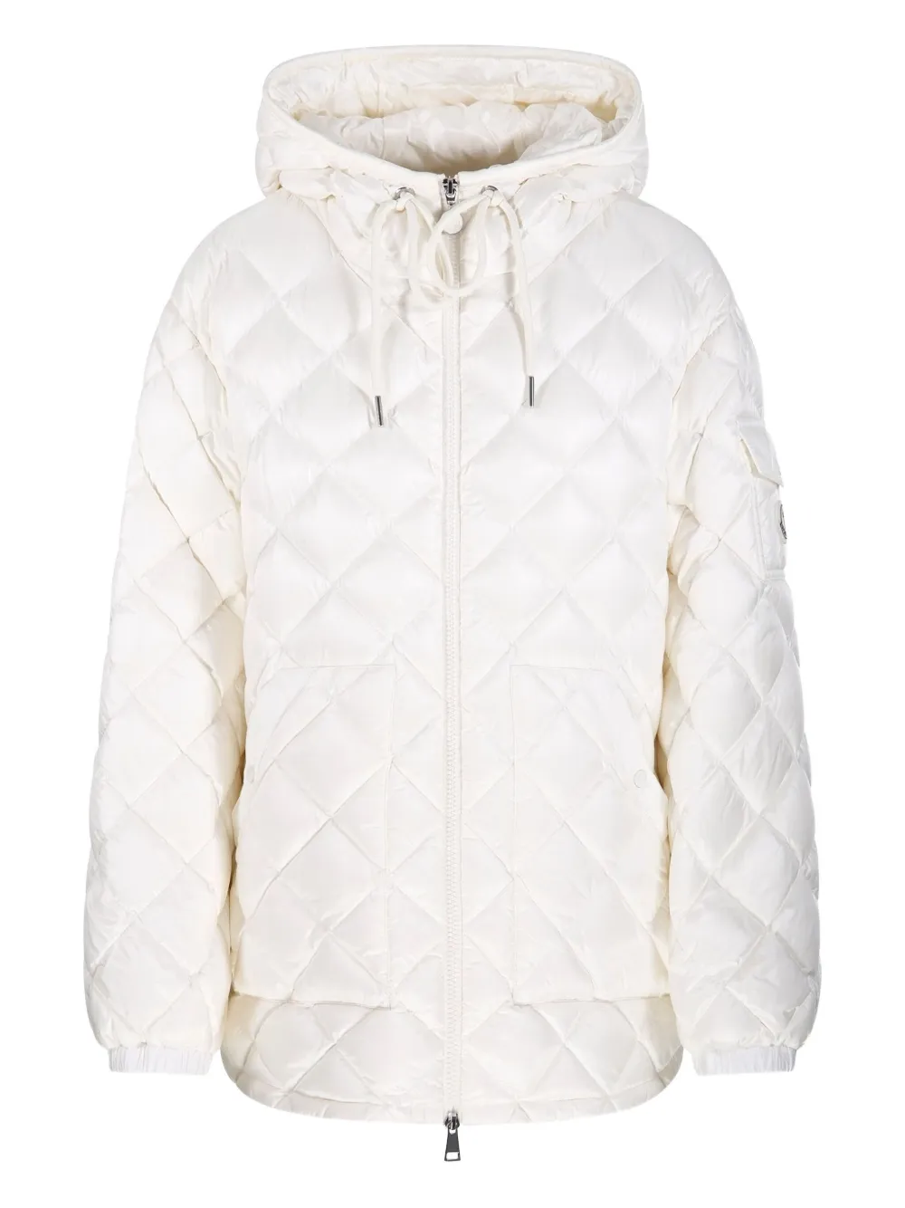Moncler quilted hooded coat Wit