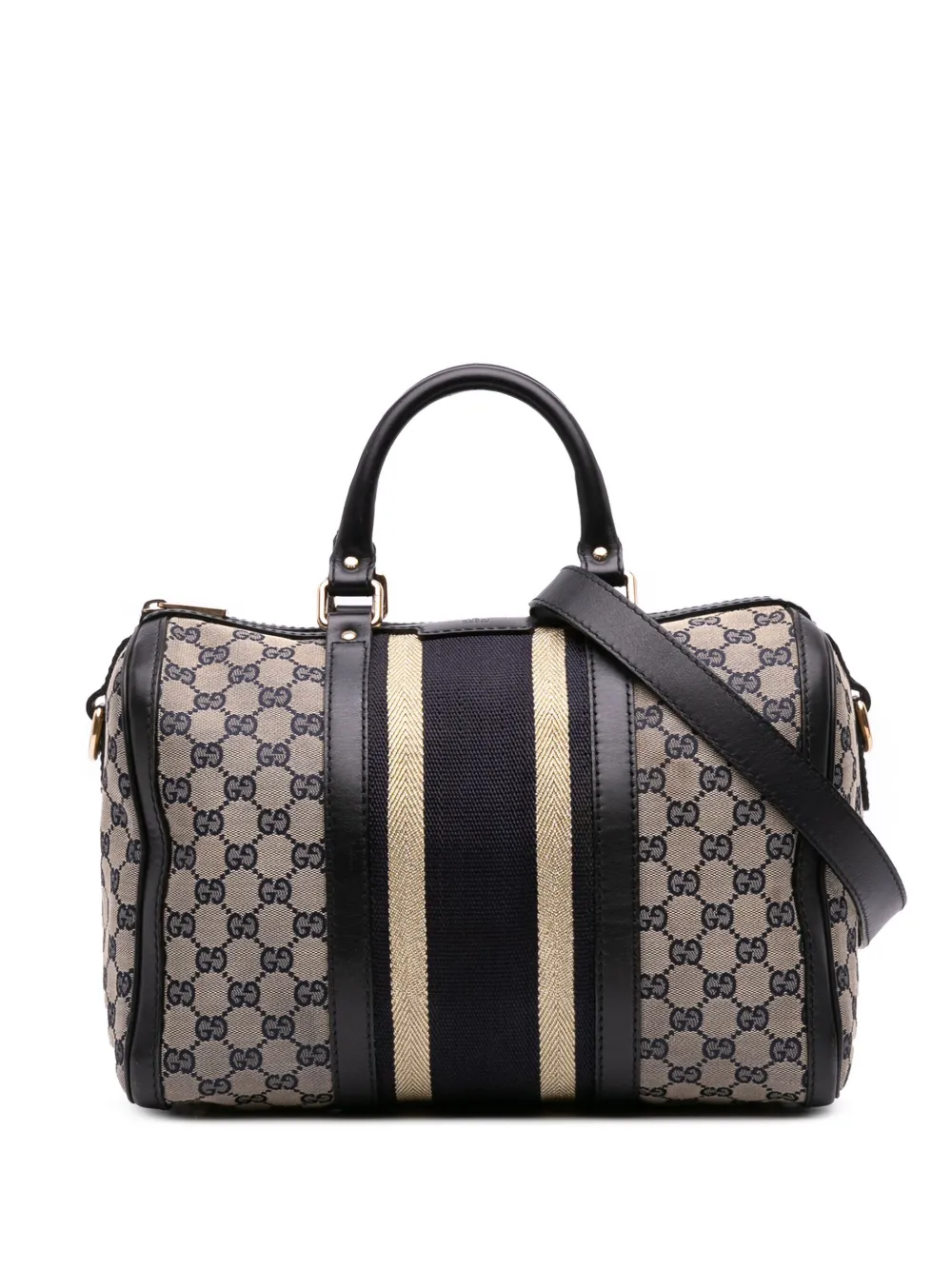 Gucci Pre-Owned 2016-2025 GGキャンバス ウェブ ジョイ ボストン サッチェルバッグ - ブラウン Gucci Pre-Owned 2016-2025 GGキャンバス ウェブ ジョイ ボストン サッチェルバッグ - ブラウン