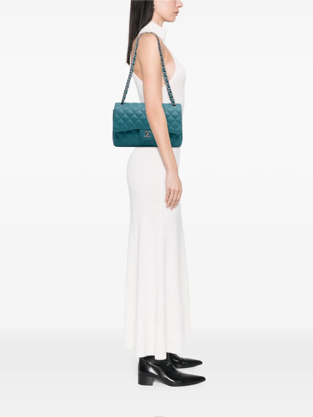 CHANEL Pre-Owned 2014-2015 Jumbo Classic Lambskin Double Flap shoulder bag | Pre-Owned | Image 2