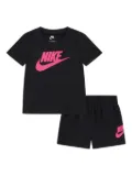 Nike Kids logo-applique shorts set - Black