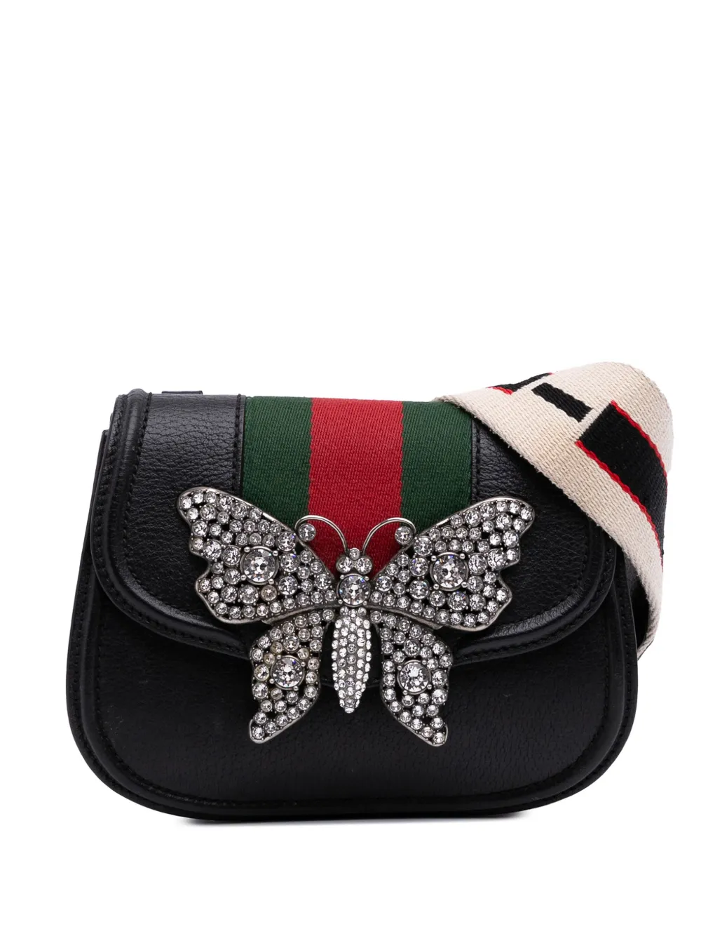 Gucci Pre-Owned 2016-2025 スモール レザー リネア トーテム クリスタル バタフライ ショルダーバッグ - Gucci Pre-Owned 2016-2025 スモール レザー リネア トーテム クリスタル バタフライ ショルダーバッグ -