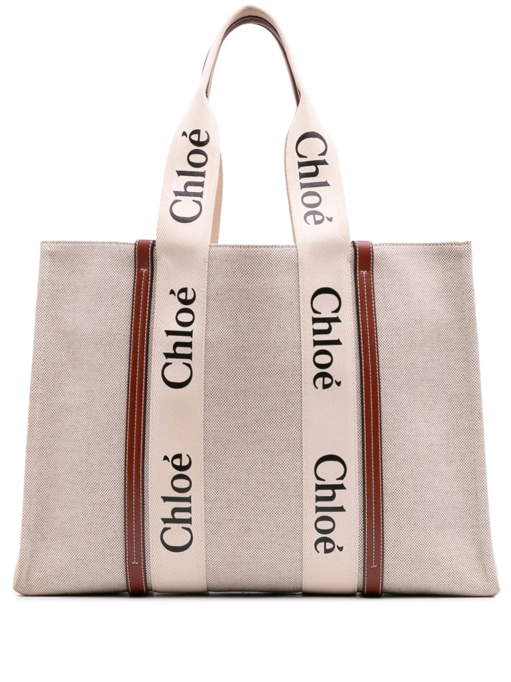 Pre-owned Chloé 2021 Large Woody Canvas Tote Bag