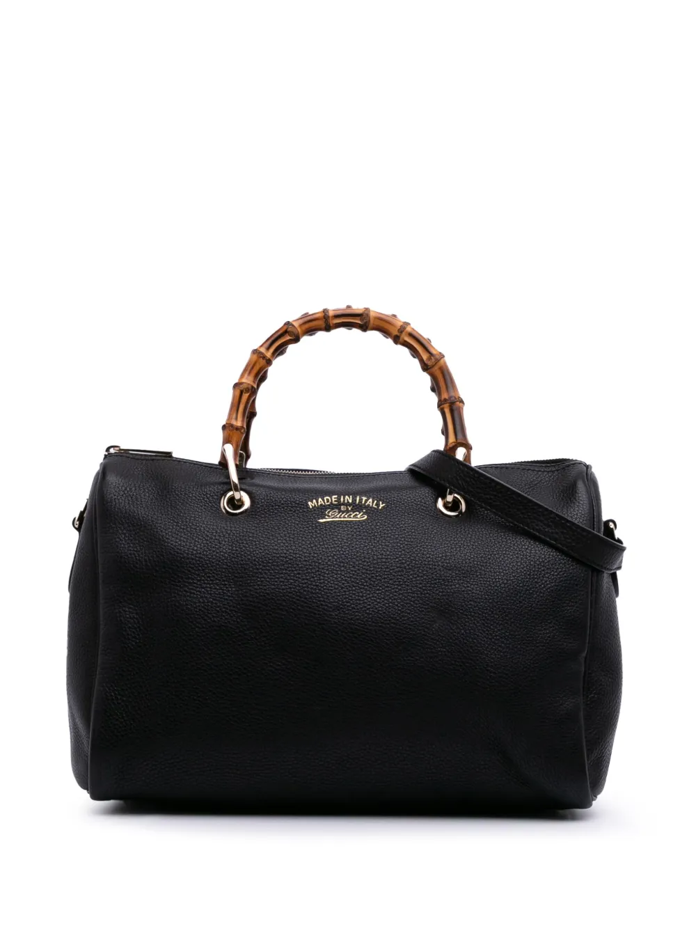 Gucci Pre-Owned 2016-2025 ミディアム カーフスキン バンブー ショッパー ボストン サッチェルバッグ - ブラック Gucci Pre-Owned 2016-2025 ミディアム カーフスキン バンブー ショッパー ボストン サッチェルバッグ - ブラック