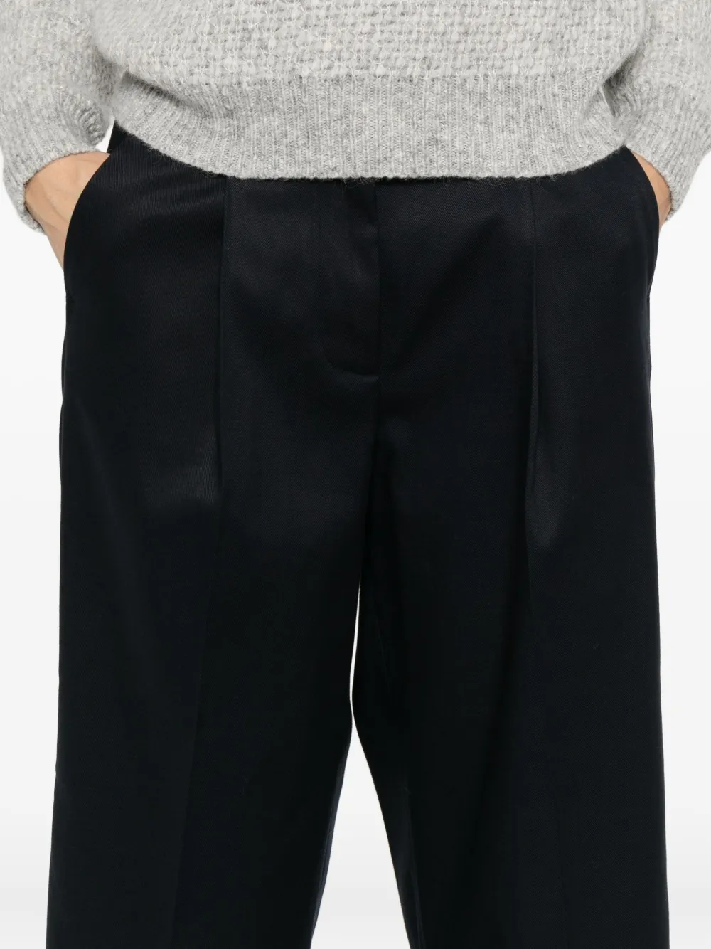 Peserico pleat-detail trousers Blauw