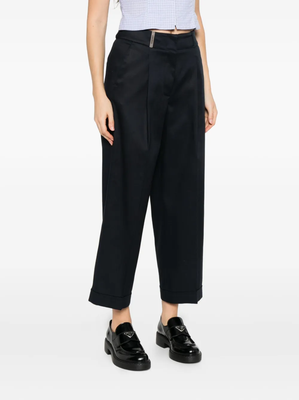 Peserico pleat-detail trousers Blauw