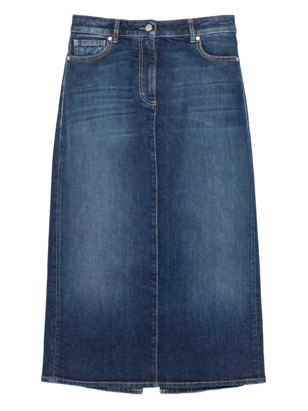 Peserico denim midi skirt Blauw