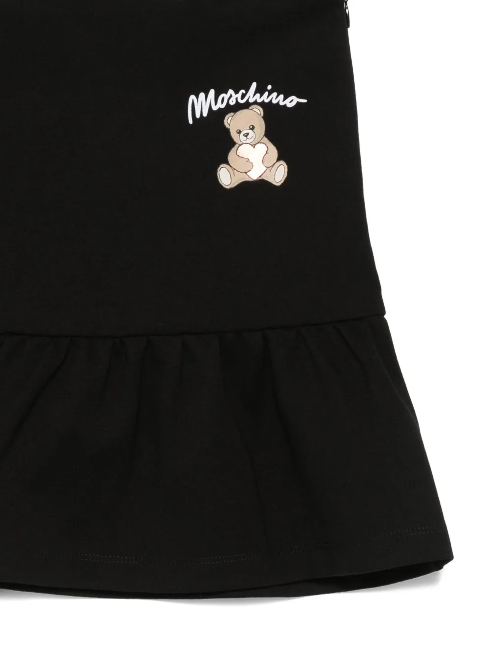 Moschino Kids Teddy Bear-embellished ruffled skirt Zwart