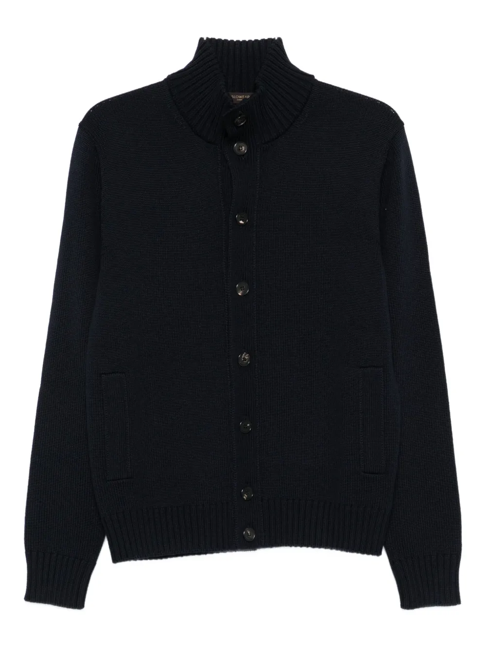 Zanone high-neck wool cardigan | Blue | Image 1