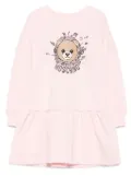 Moschino Kids Teddy Bear-print ruffled dress - Pink
