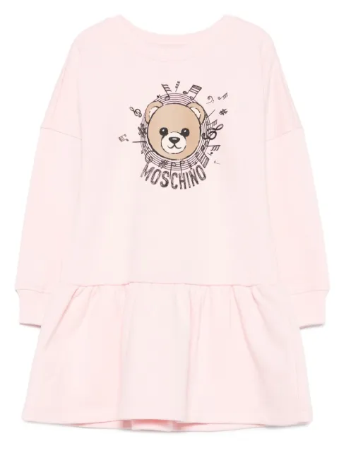 Moschino Kids Teddy Bear-print ruffled dress