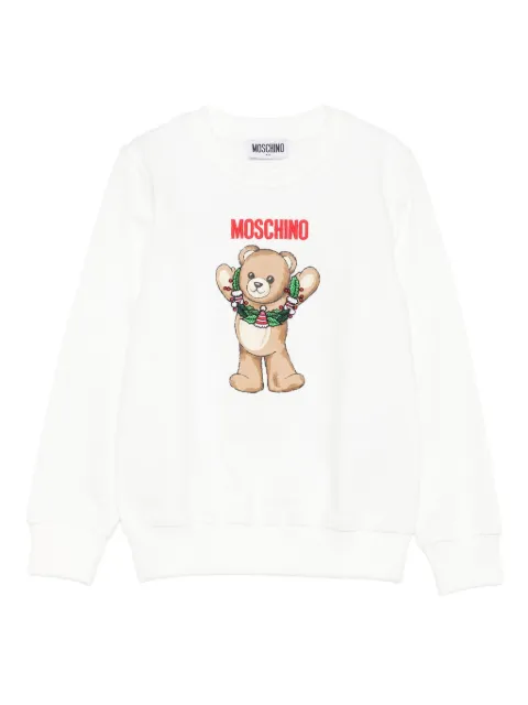 Moschino Kids teddy-print cotton sweatshirt