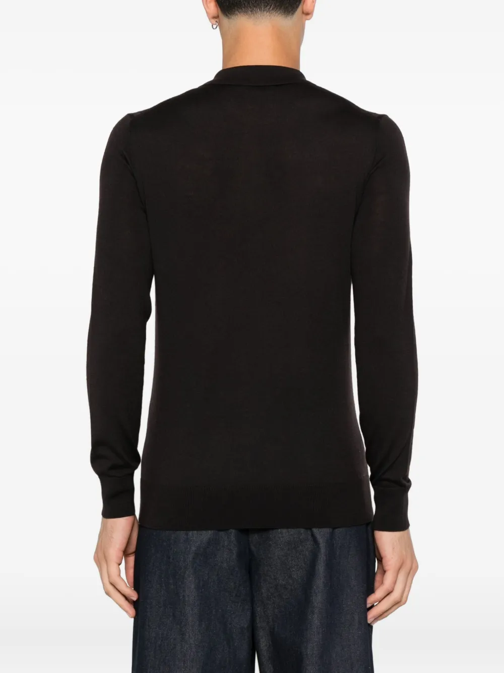 Paolo Pecora Poloshirt met lange mouwen Bruin