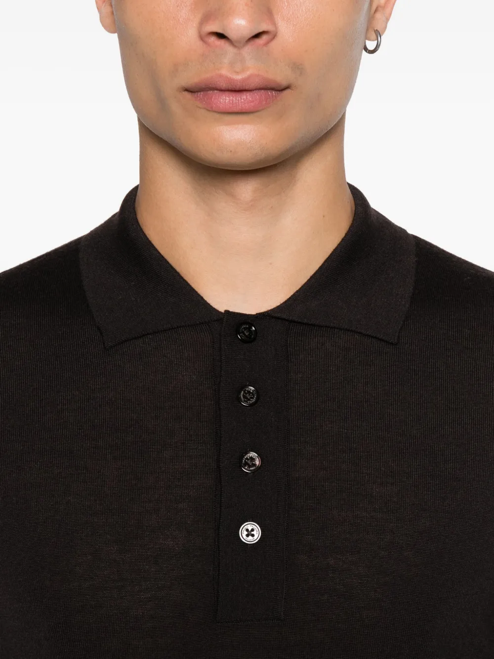 Paolo Pecora Poloshirt met lange mouwen Bruin