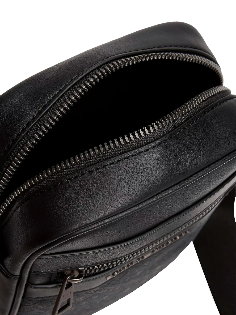 Tommy Hilfiger monogram-pattern messenger bag Zwart