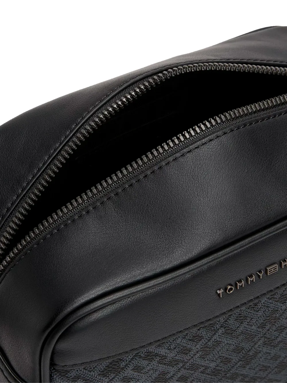 Tommy Hilfiger monogram zip wash bag Zwart