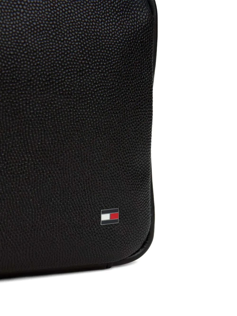 Tommy Hilfiger leather zip-top wash bag Zwart