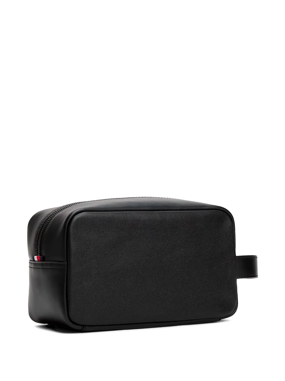 Tommy Hilfiger leather zip-top wash bag Zwart