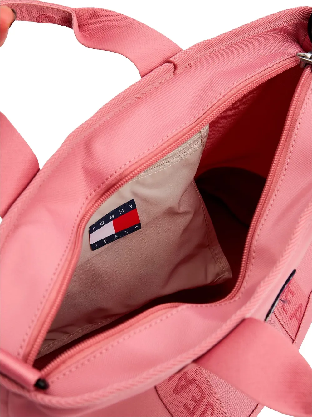 Tommy Jeans Large Logo-patch Tote Bag In Pink