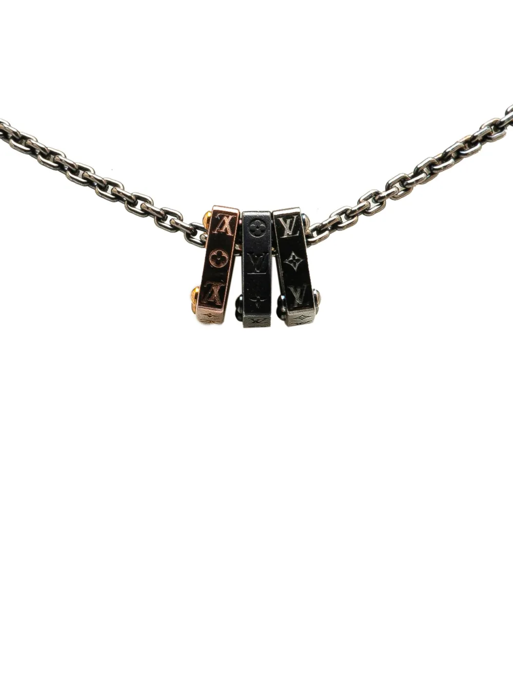 Louis Vuitton Pre-Owned 2023 ステンレススチール モノグラム ボールド コスチューム ネックレス - Louis Vuitton Pre-Owned 2023 ステンレススチール モノグラム ボールド コスチューム ネックレス -