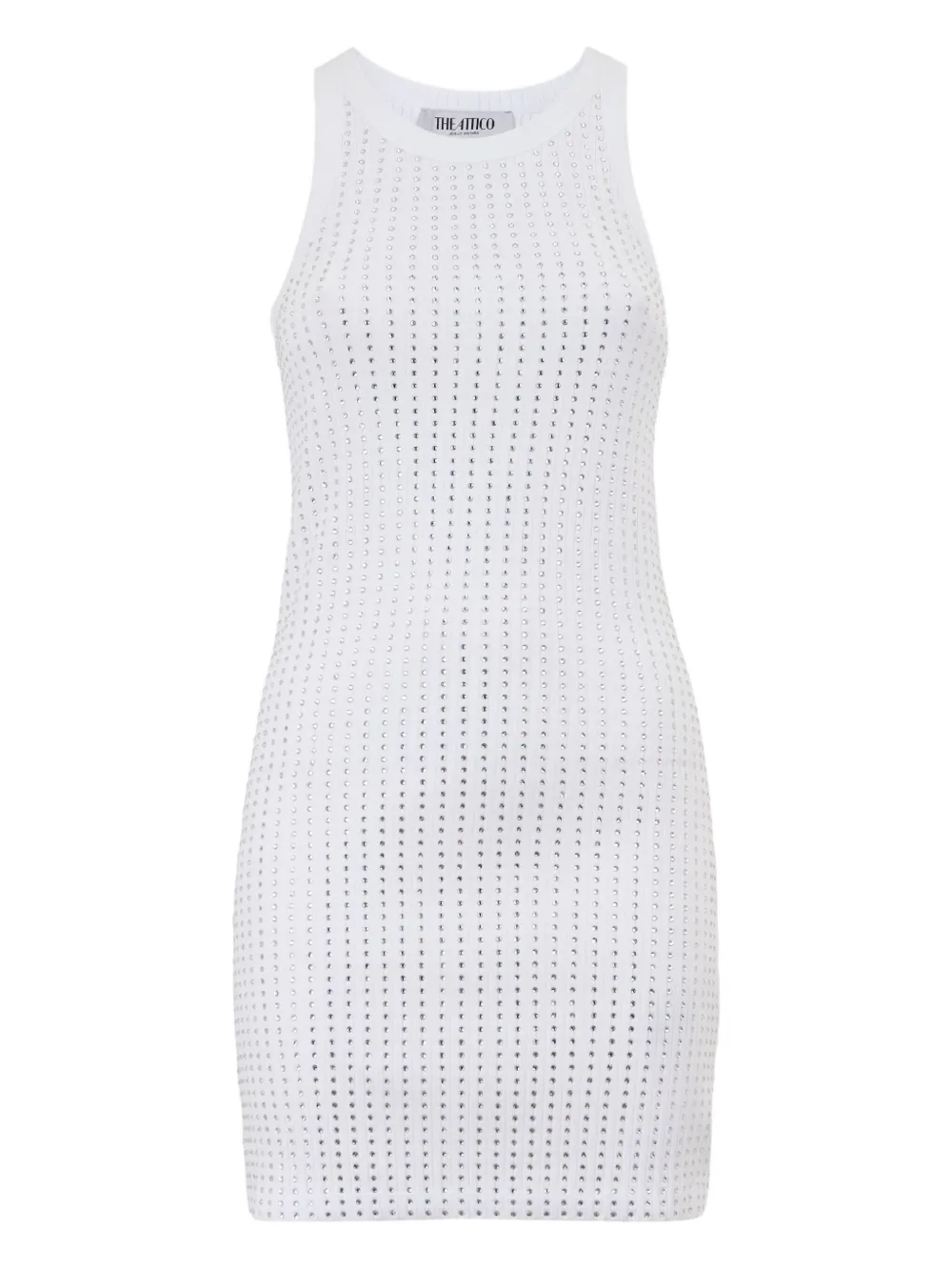 The Attico crystal-embellished tank dress Wit