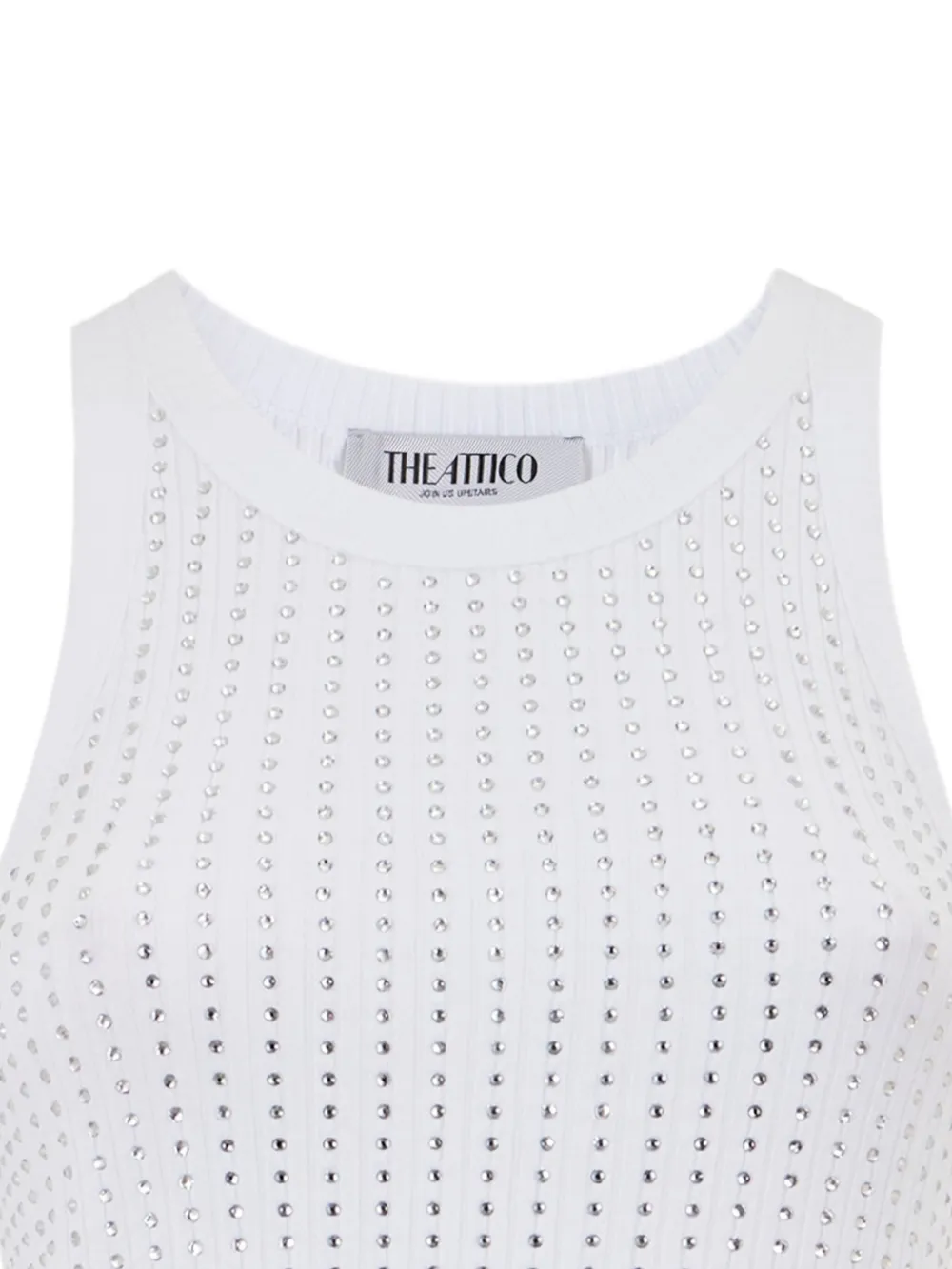 The Attico crystal-embellished tank dress Wit