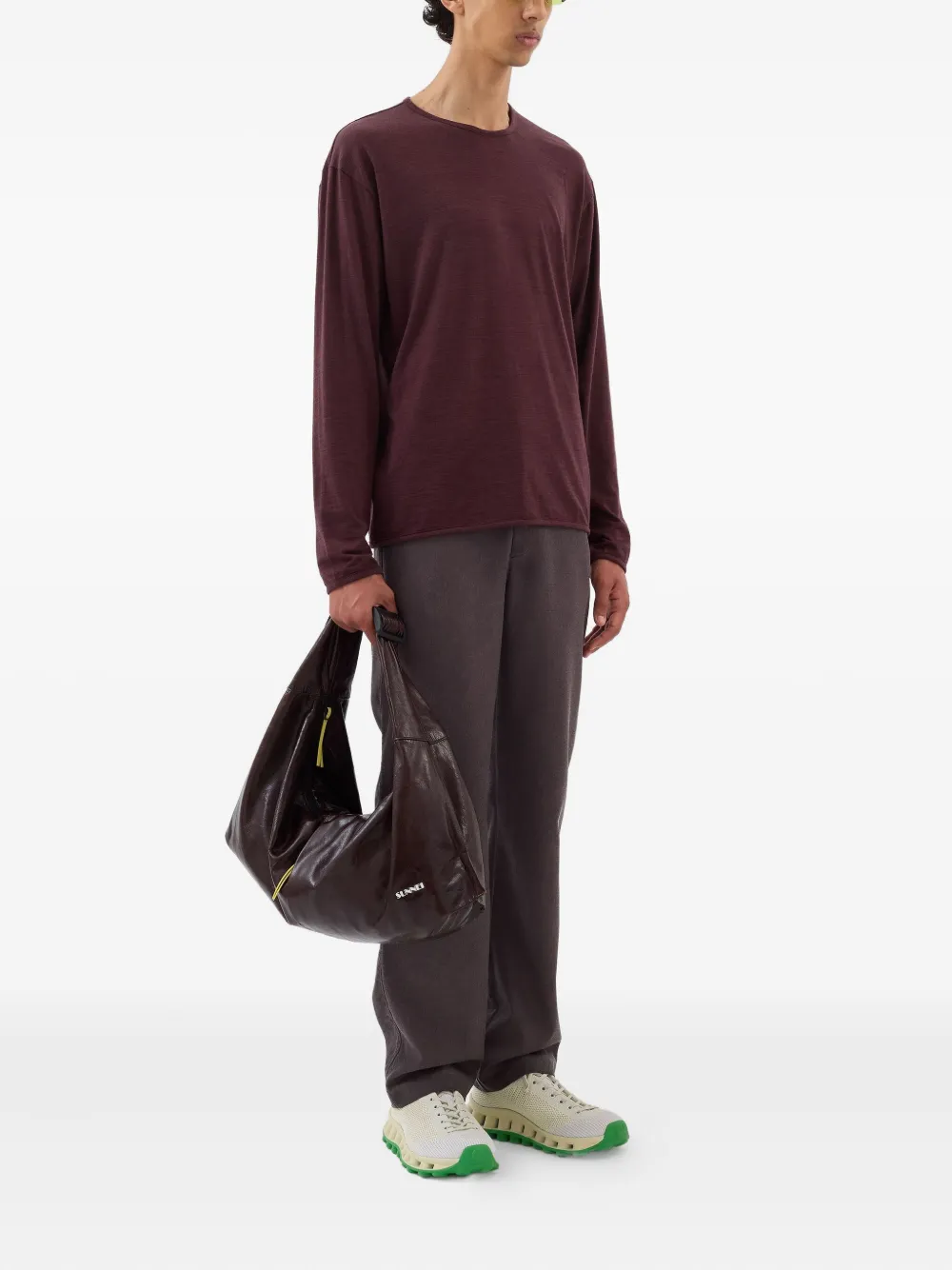 Sunnei Long-sleeve T-shirt In Burgundy
