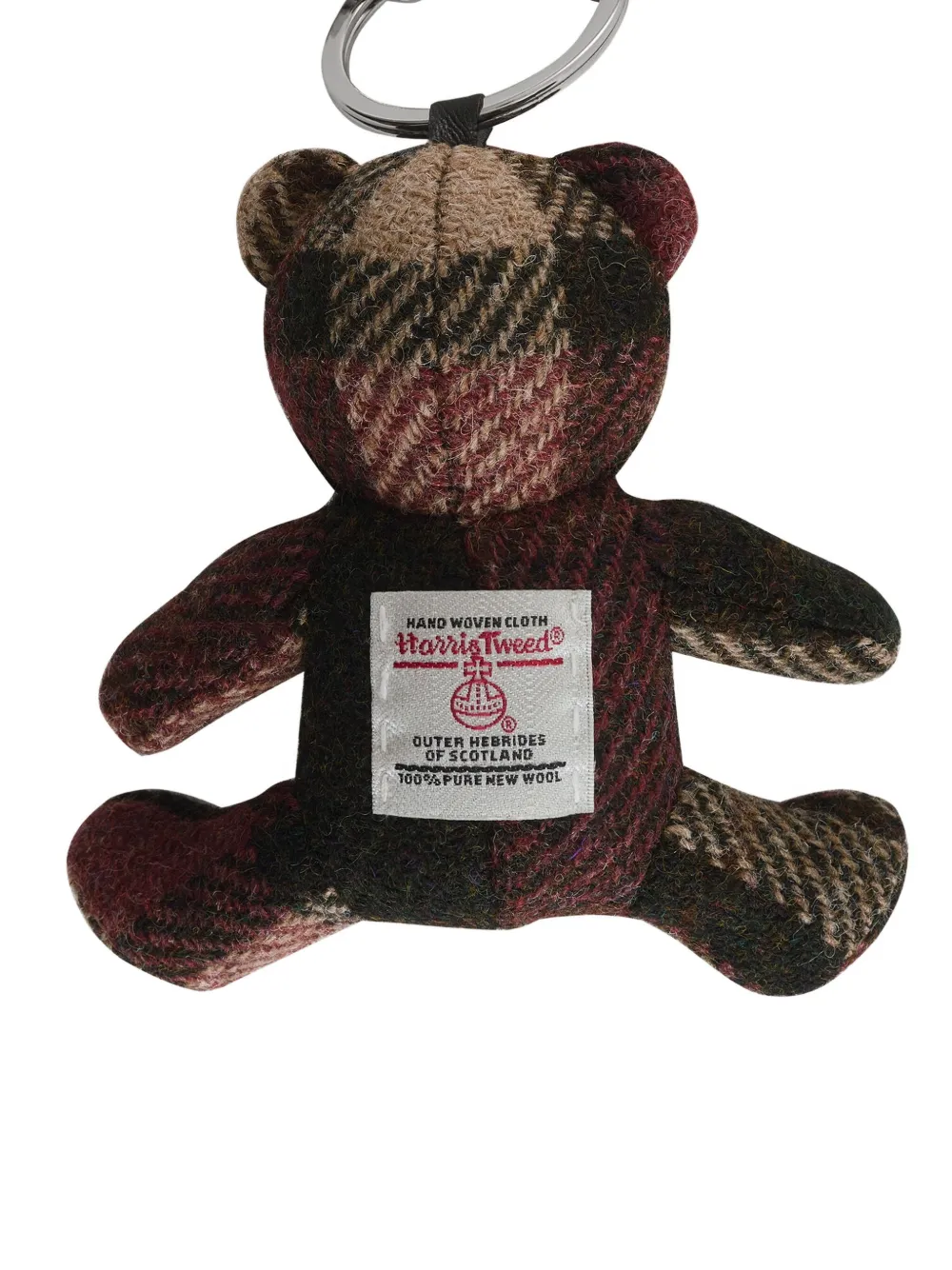 Vivienne Westwood Teddy Bear Keyring Harris Tweed Check Light-check One Size Unisex In Brown