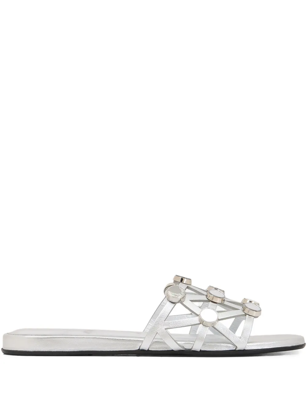The Attico Grid studd-embellished sandals Silver