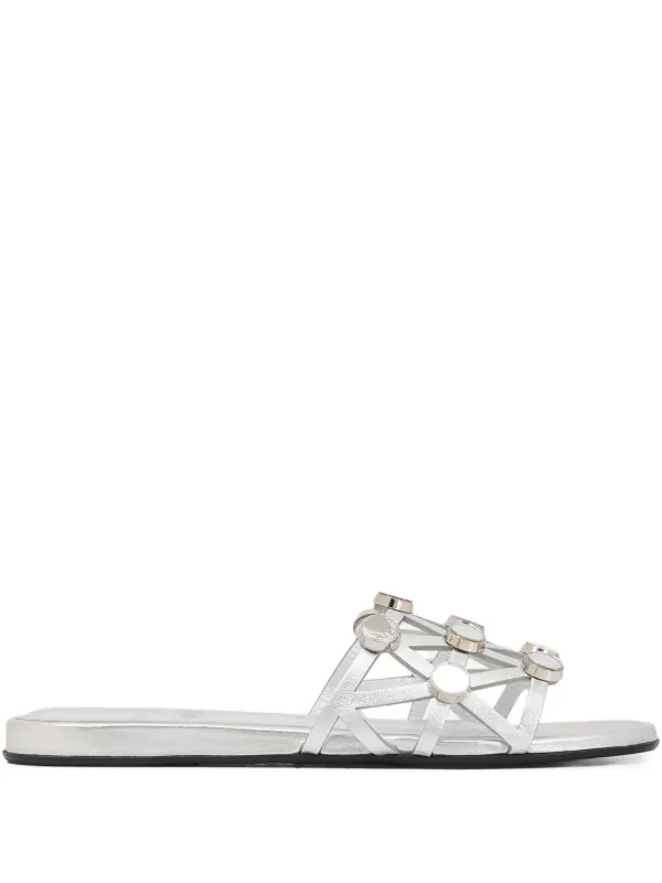 サンダル・ミュール THE ATTICO The Attico Sneakers Silver Cheope mules in silver - The Attico | Mytheresa