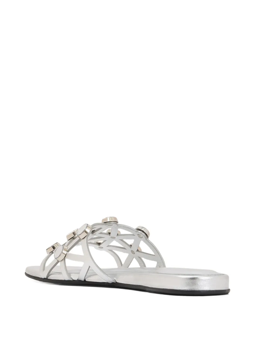 The Attico Grid studd-embellished sandals Silver