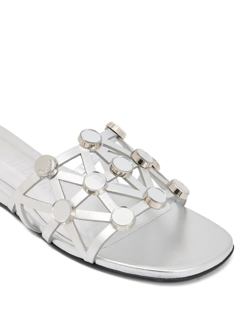 The Attico Grid studd-embellished sandals Silver