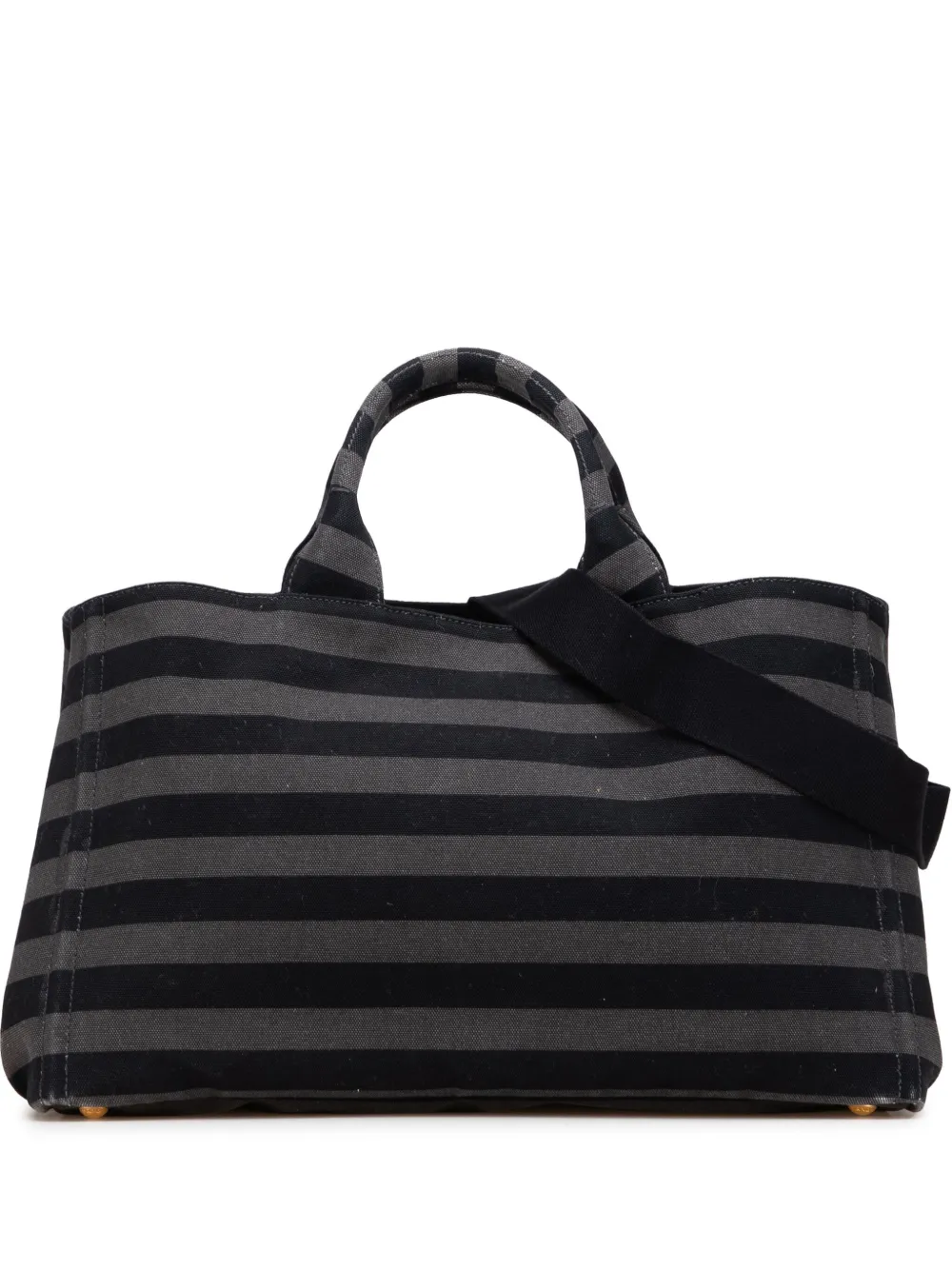 Prada Pre-Owned 2013-2025 Large Canvas Canapa Righe Striped satchel | Grey | Image 1