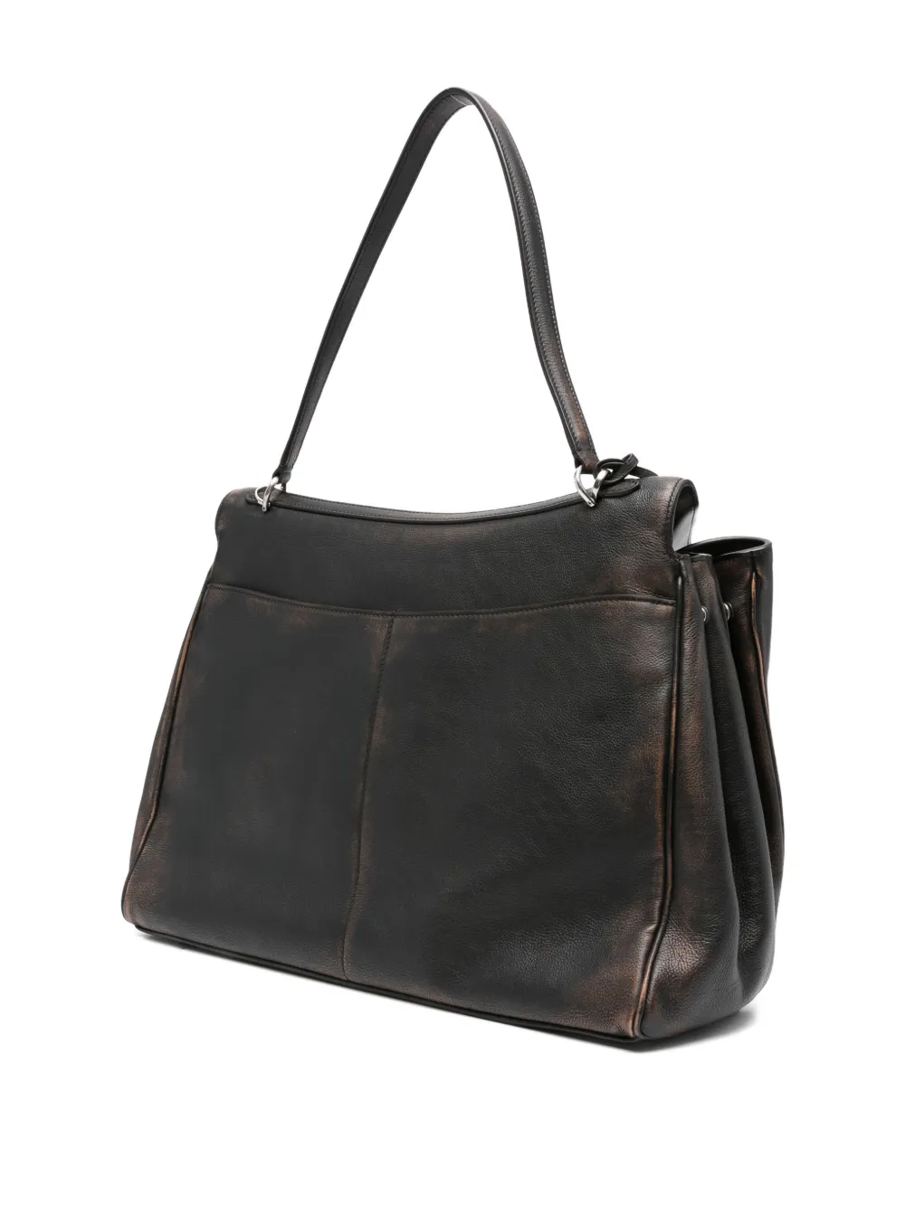 Balenciaga Rodeo leren schoudertas met omslag Bruin