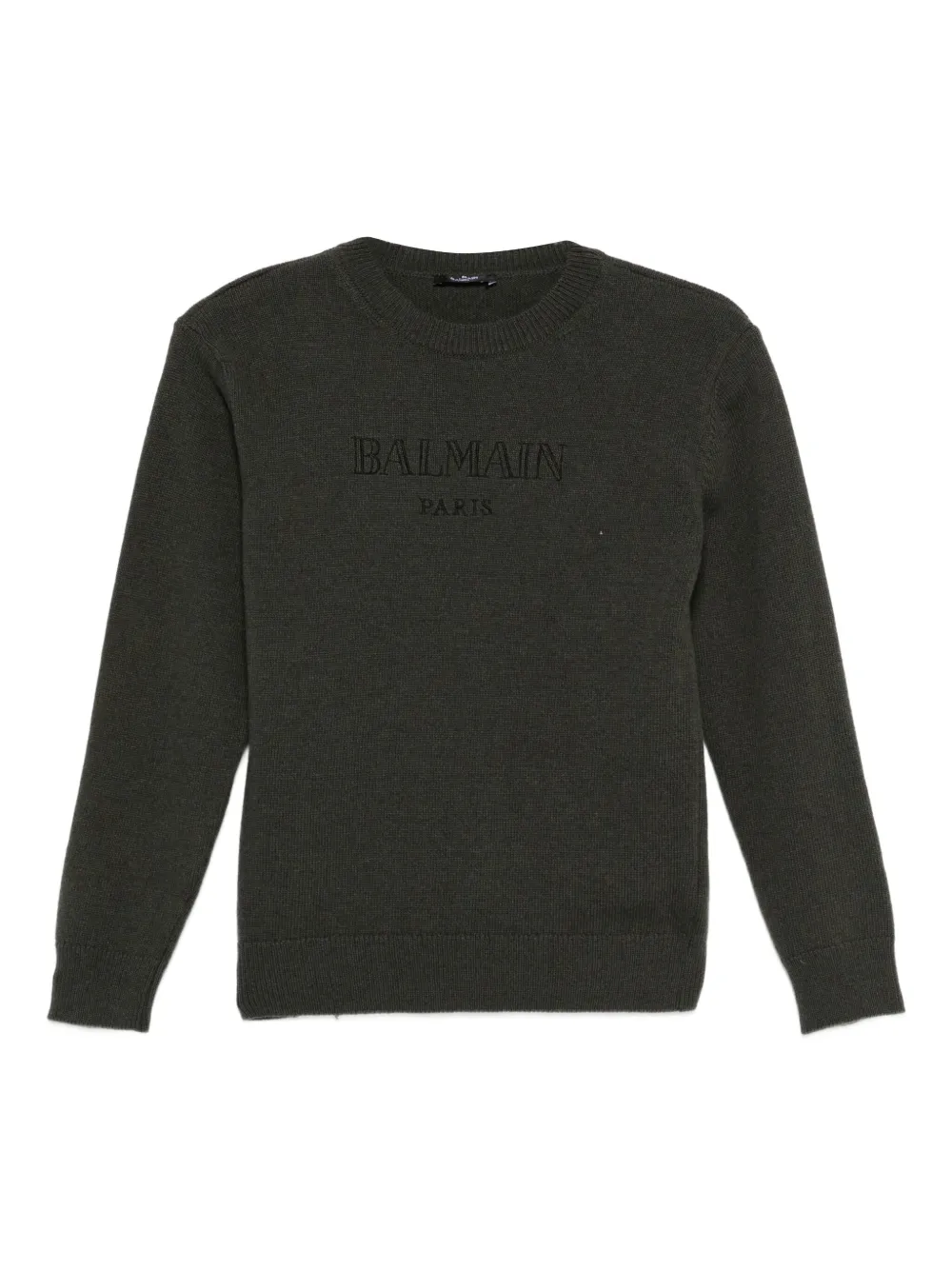 Balmain Kids logo-embroidered sweater Groen