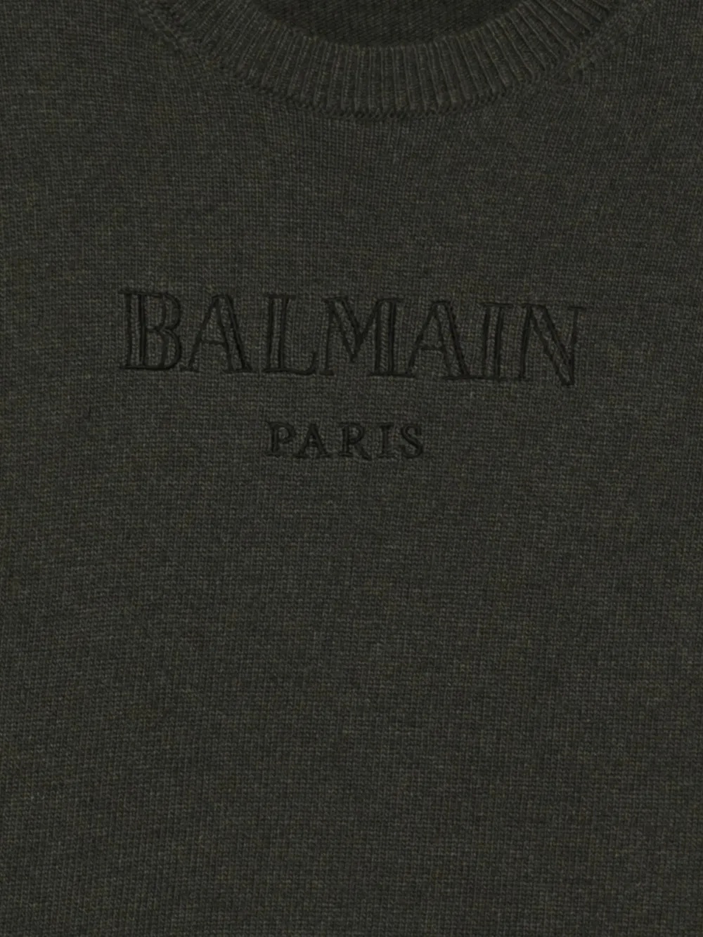 Balmain Kids logo-embroidered sweater Groen