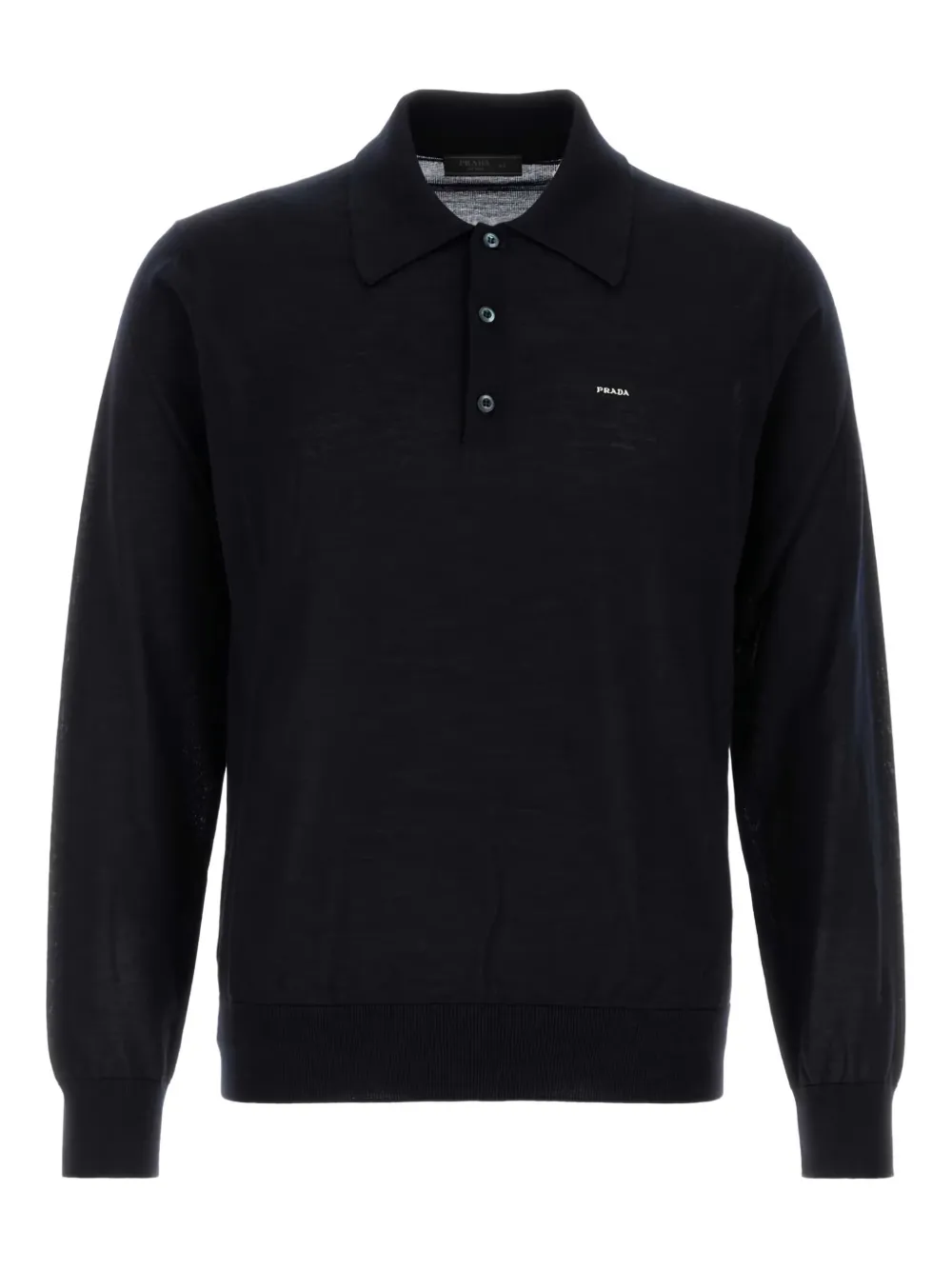 Prada long-sleeve wool polo shirt Blauw