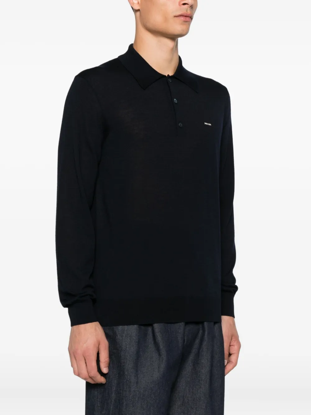 Prada Wollen poloshirt Blauw