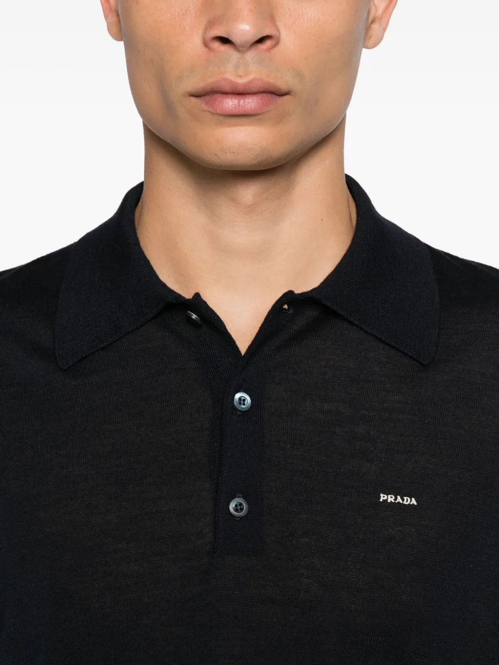 Prada Wollen poloshirt Blauw