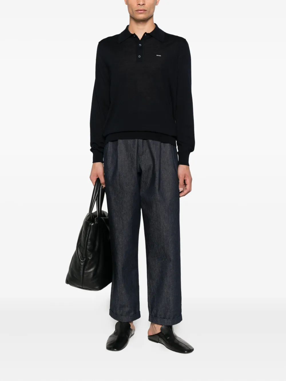 Prada Wollen poloshirt Blauw