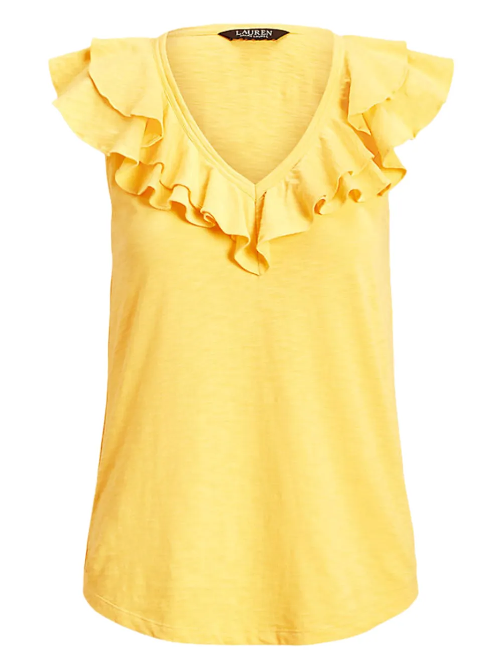 Lauren Ralph Lauren Majica mouwloze top met ruche hals Geel