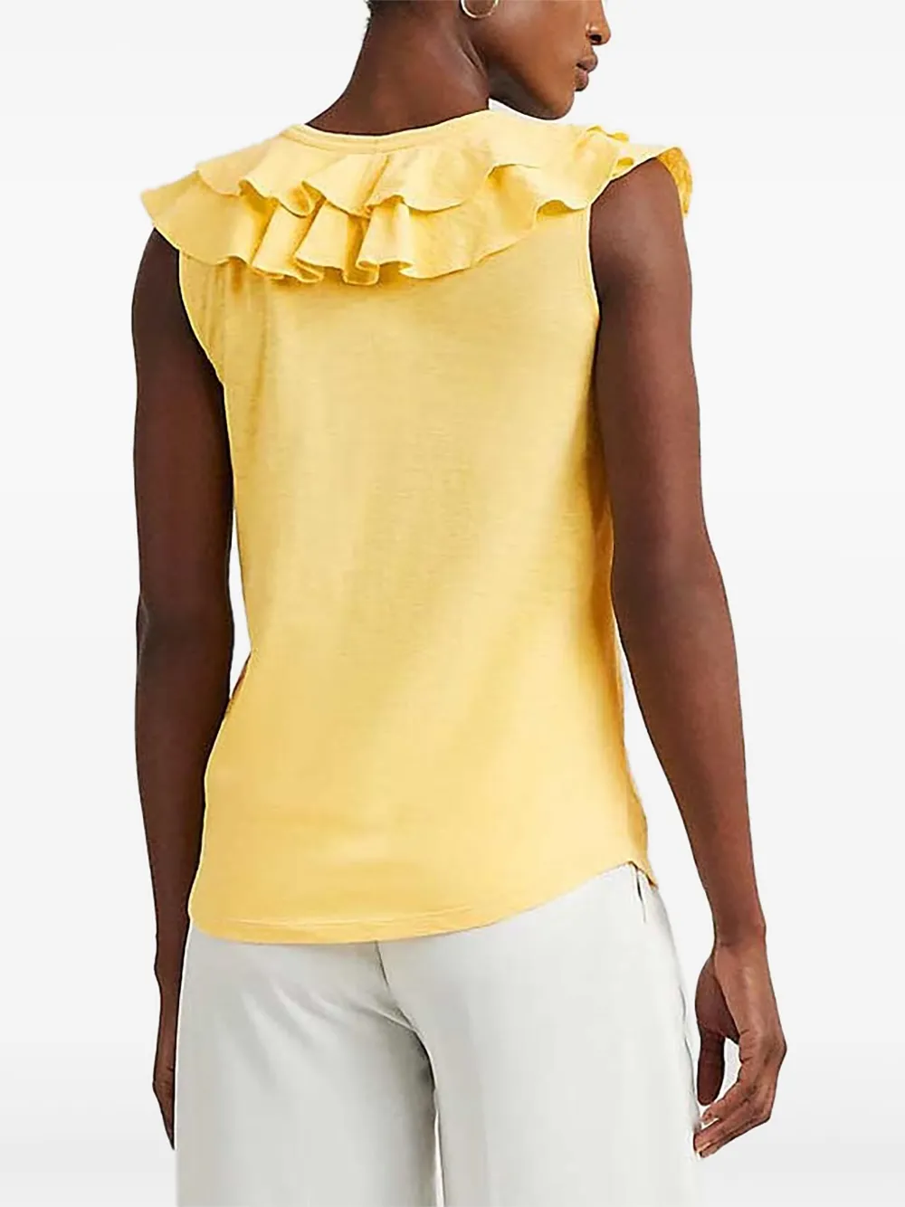 Lauren Ralph Lauren Majica mouwloze top met ruche hals Geel